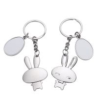 Sublimation Couple Rabbit Metal keychain