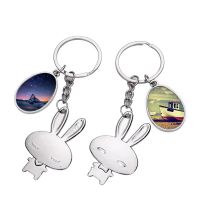 Sublimation Couple Rabbit Metal keychain