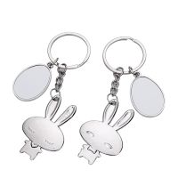 Sublimation Couple Rabbit Metal keychain