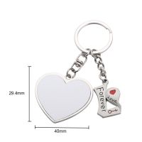 Sublimation Double-sided Heart Lover Magnet Keychain