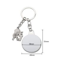 Double-sided Round Lover Sublimation Magnet Keychain