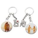 Double-sided Round Lover Sublimation Magnet Keychain