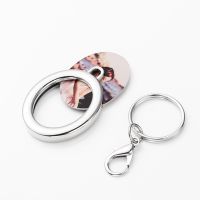 Sublimation Metal  Oval  Photo Keychain with  Lobster Buckle