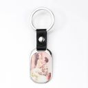 Sublimation Leather Buckle Photo Metal Keychain ( oval )