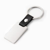 Sublimation Leather Buckle Photo Metal Keychain ( short  rectangle )