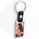Sublimation Leather Buckle Photo Metal Keychain ( long rectangle )