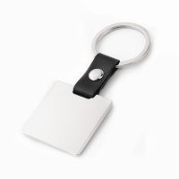 Sublimation Leather Buckle Photo Metal Keychain (square )