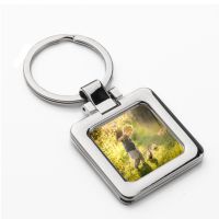 Sublimation Metal Movable photo frame keychain (Square )