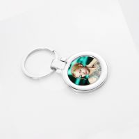 Sublimation Metal Movable photo frame keychain ( Circle )