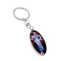 Sublimation Single-side Printed  Long Oval Metal Keychain"