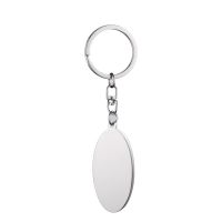 Sublimation Single-side Printed  Long Oval Metal Keychain"