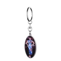 Sublimation Single-side Printed  Long Oval Metal Keychain"