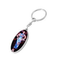 Sublimation Single-side Printed  Long Oval Metal Keychain"