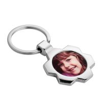 Sublimation Blank Single-sided Flower Shape Metal Keychain