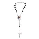 Sublimation Rosary Bracelet with Oval Tag（black）