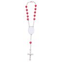 Sublimation Rosary Bracelet with Oval Tag（red）