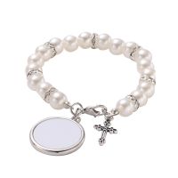 Sublimation Rosary Bracelet with Round Tag（white）