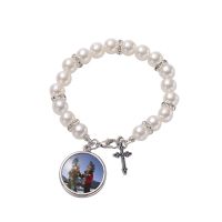 Sublimation Rosary Bracelet with Round Tag（white）