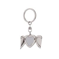 Sublimation Metal Heart Angel Wing Locket  Keychain