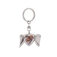 Sublimation Metal Heart Angel Wing Locket  Keychain