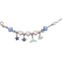 Sublimation 46pcs Charm Bracelet Making Kit with 3 heart charms(blue)