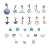 Sublimation 46pcs Charm Bracelet Making Kit with 3 heart charms(blue)