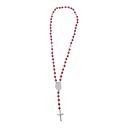 Sublimation colored rosary necklace-1 oval charm（red）