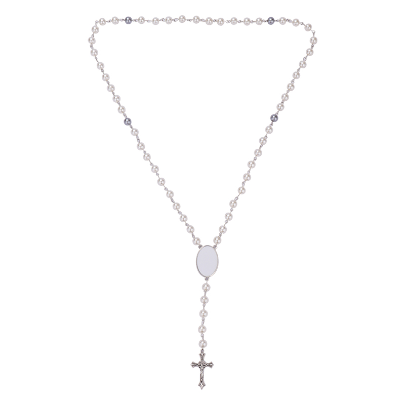 Sublimation blank rosary necklace with oval insert new Rosaries ...