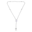 Sublimation colored rosary necklace-1 oval charm（white）