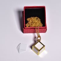 Sublimation Dice Cube Necklace with 6 Inserts （gold)