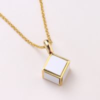 Sublimation Dice Cube Necklace with 6 Inserts （gold)