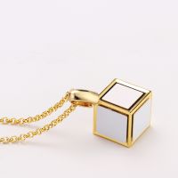 Sublimation Dice Cube Necklace with 6 Inserts （gold)