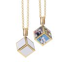 Sublimation Dice Cube Necklace with 6 Inserts （gold)