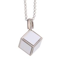 Sublimation Dice Cube Necklace with 6 Inserts （silver)