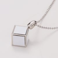 Sublimation Dice Cube Necklace with 6 Inserts （silver)