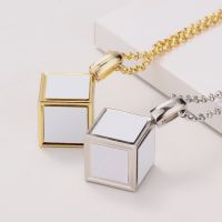 Sublimation Dice Cube Necklace with 6 Inserts （silver)