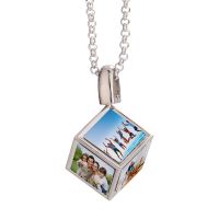 Sublimation Dice Cube Necklace with 6 Inserts （silver)