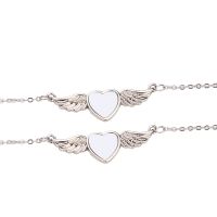 Sublimation Angel wings Heart Necklace  (laser back Pendant)