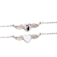 Sublimation Angel wings Heart Necklace  (laser back Pendant)