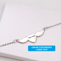 Sublimation Angel wings Heart Necklace  (laser back Pendant)