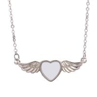 Sublimation Angel wings Heart Necklace  (laser back Pendant)