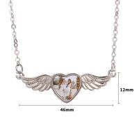 Sublimation Angel wings Heart Necklace  (laser back Pendant)