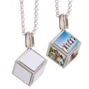 Sublimation Dice Cube Necklace with 6 Inserts （silver)