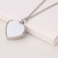 Sublimation Metal Heart Cremation Ash Urn Necklace