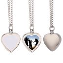 Sublimation Metal Heart Cremation Ash Urn Necklace