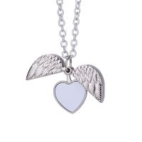 Sublimation Openable Angel Wings Lockets Necklace(Silver)