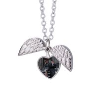 Sublimation Openable Angel Wings Lockets Necklace(Silver)