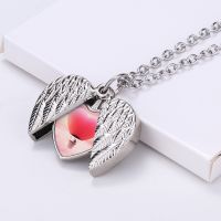 Sublimation Openable Angel Wings Lockets Necklace(Silver)