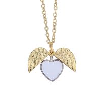 Sublimation Openable Angel Wings Lockets Necklace(Gold)