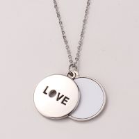 Sublimation LOVE Necklace Carved Sliding Locket Necklace